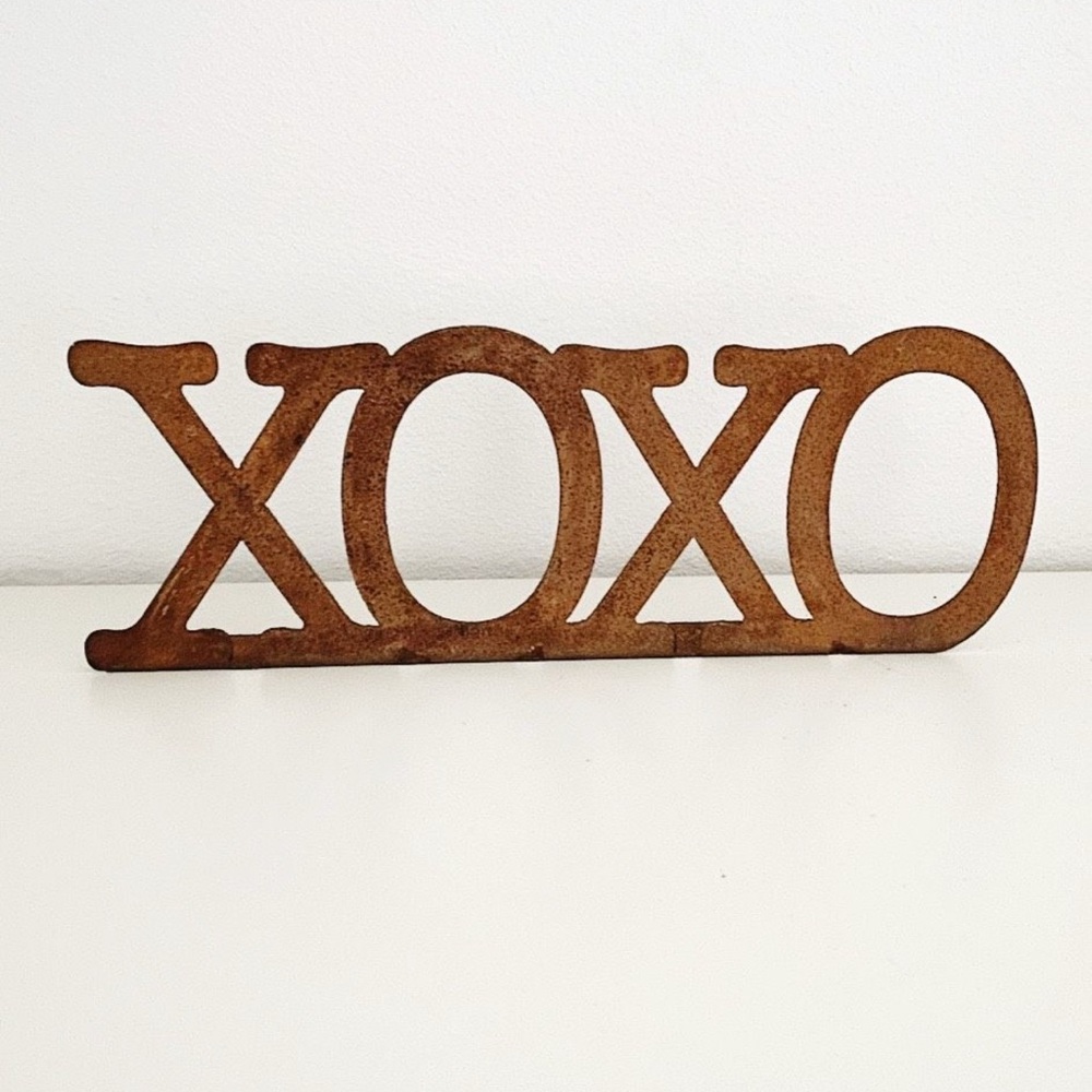 “XOXO” Shelf Sign - Handmade - Etsy - Rusty Sheet Metal